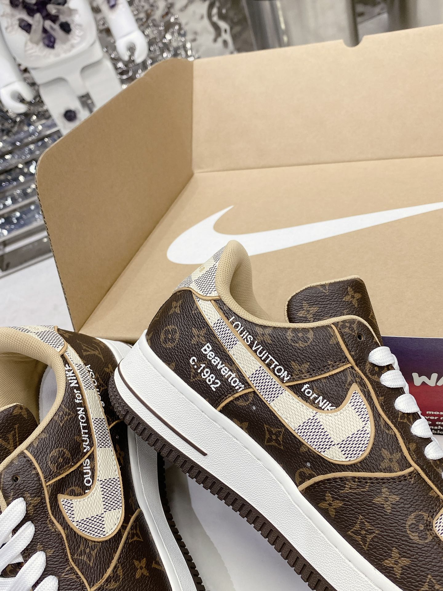 Louis Vuitton Nike Air Force 1 Brown